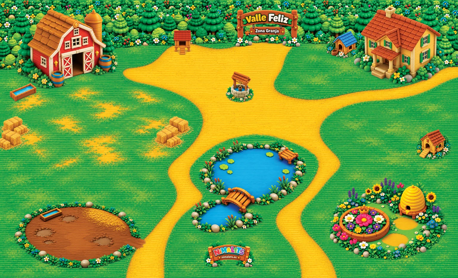 Mapa ilustrado de Valle Feliz