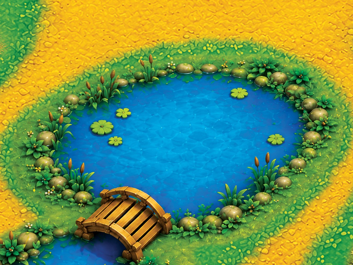Lago con puente en Valle Feliz
